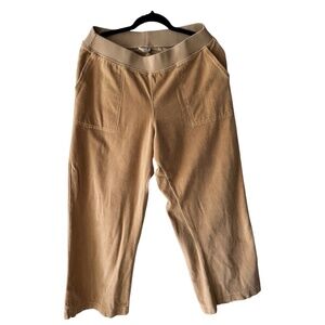 pact 100% Organic Cotton Beige Velvet Wide Leg Lounge Pants Size Large